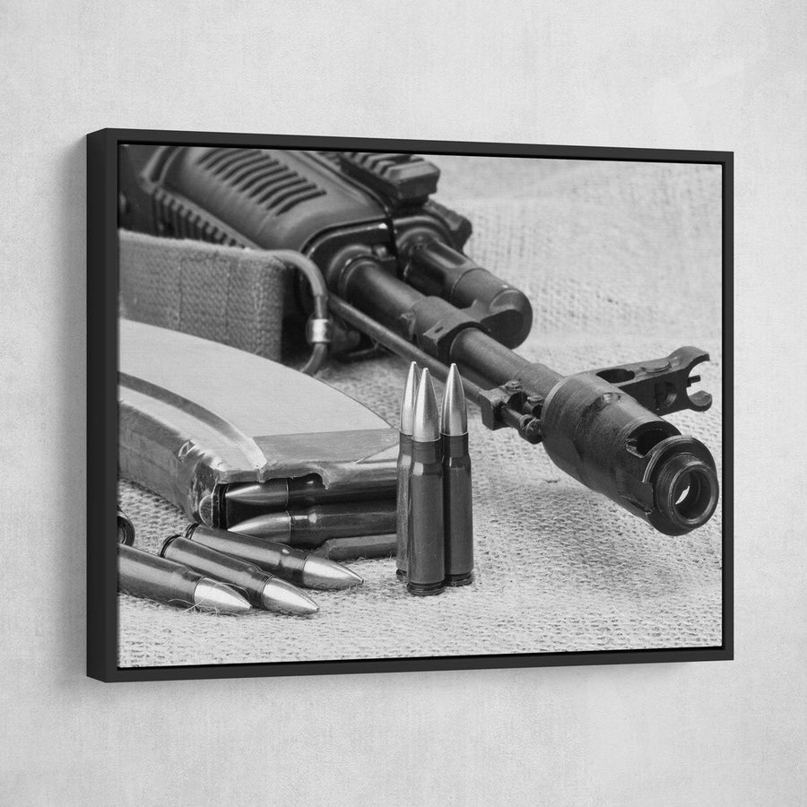 AK47 Black And White Canvas - Amazing Canvas Prints