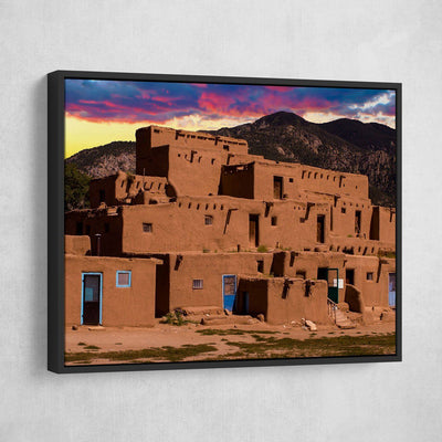 Adobe Houses In The City Of Taos - Amazing Canvas Prints