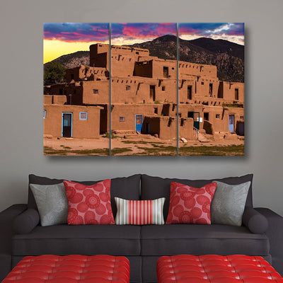 Adobe Houses In The City Of Taos - Amazing Canvas Prints