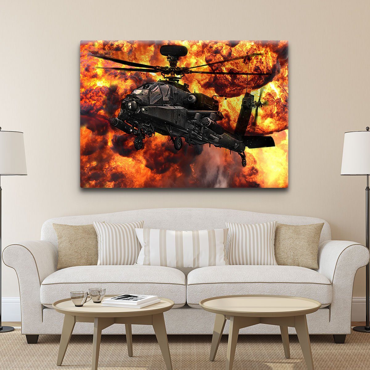 Apache Helicopter - Amazing Canvas Print