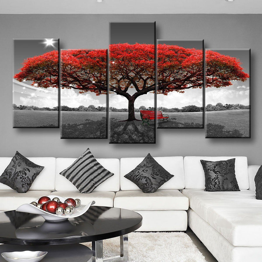 Beautiful Autumn Red Tree - Amazing Canvas Prints