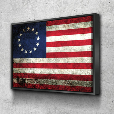 Rustic Betsy Ross Flag - Amazing Canvas Prints