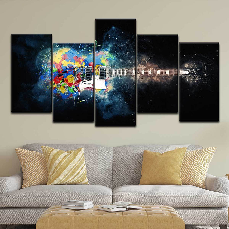 Guitar Color Splash - Amazing Canvas Prints