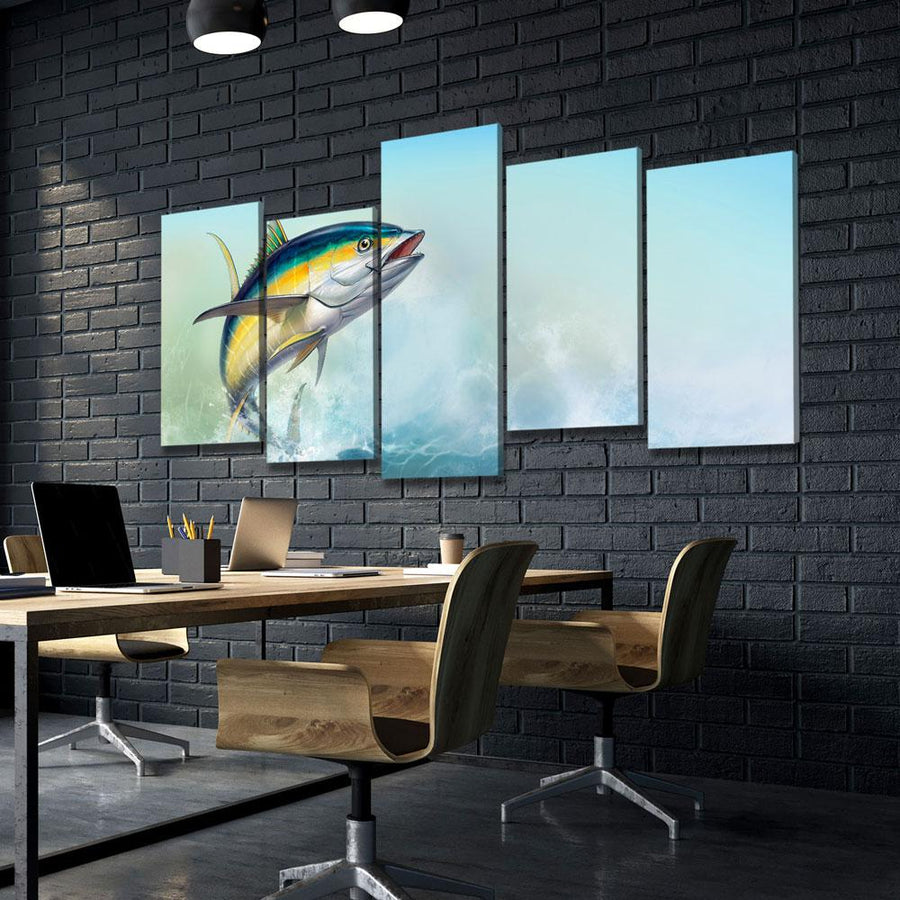 Jumping Yellowfin Tuna - Amazing Canvas Prints