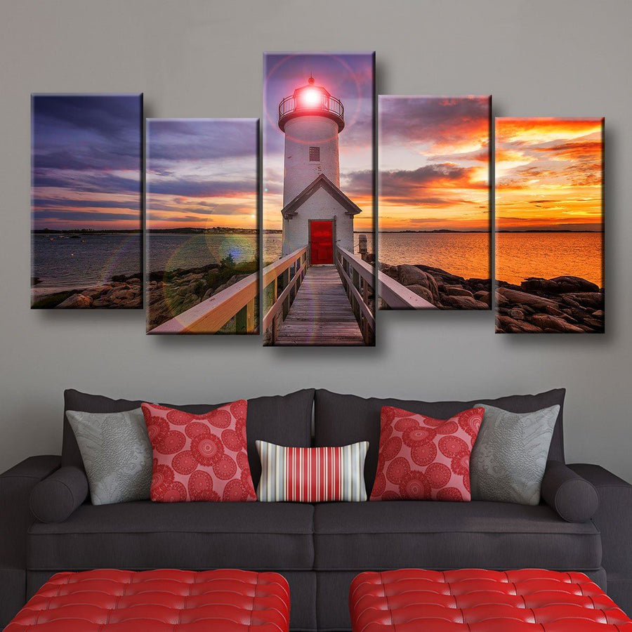 Lighthouse At Sunset - Amazing Canvas Prints