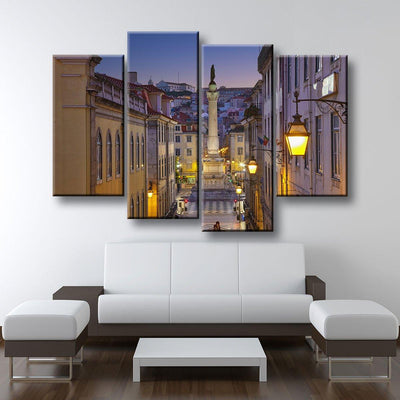 Lisbon Portugal At Twilight - Amazing Canvas Prints