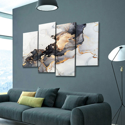 Luxury Golden Abstract Marble Painting - Amazing Canvas Prints