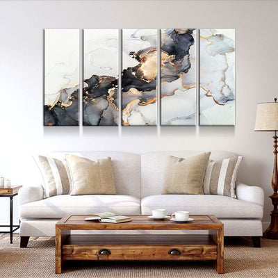 Luxury Golden Abstract Marble Painting - Amazing Canvas Prints