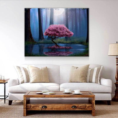 Moonlit Purple Tree - Amazing Canvas Prints