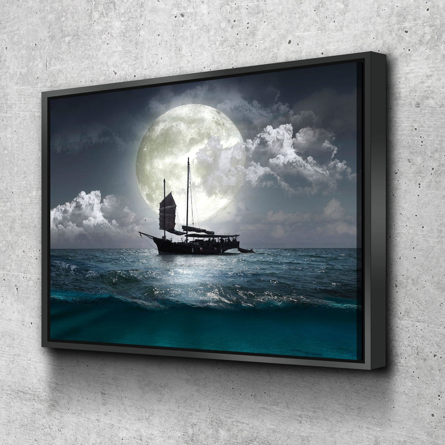 Moonlit Ship - Amazing Canvas Prints