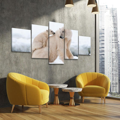 Polar Bear With Cub - Amazing Canvas Prints