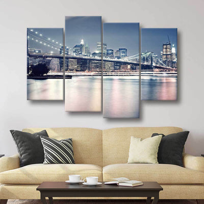 Brooklyn Bridge At Night - Amazing Canvas Prints