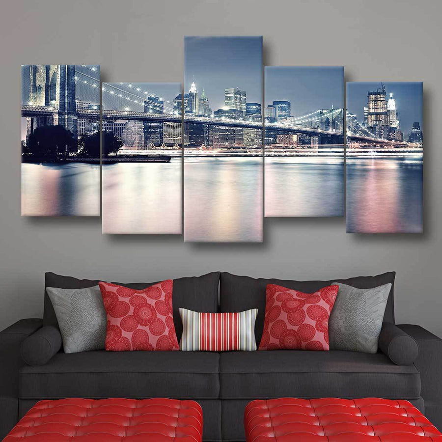 Brooklyn Bridge At Night - Amazing Canvas Prints