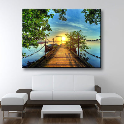 Beautiful Beach Pier Sunrise - Amazing Canvas Prints