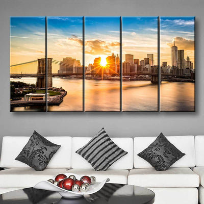 Brooklyn Bridge Sunset - Amazing Canvas Prints