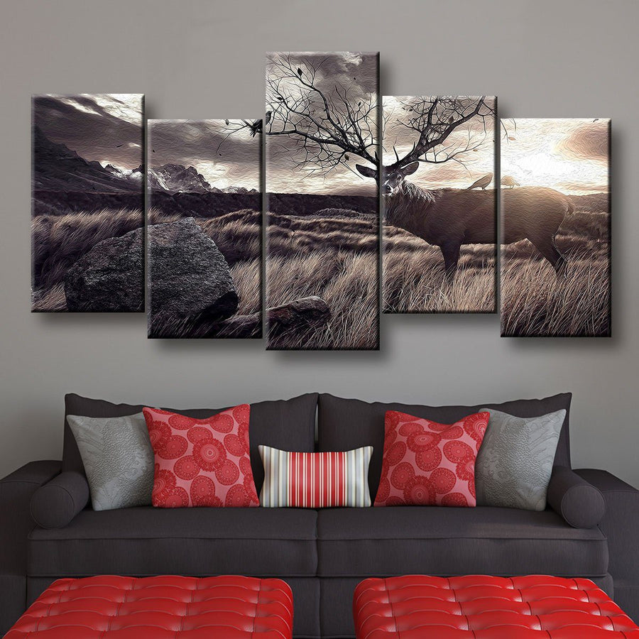 Badlands Deer Painting - Amazing Canvas Prints