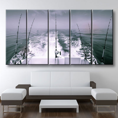 Offshore Fishing Black & White Version - Amazing Canvas Prints