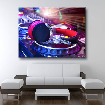 DJ Headphones On Mixer - Amazing Canvas Prints