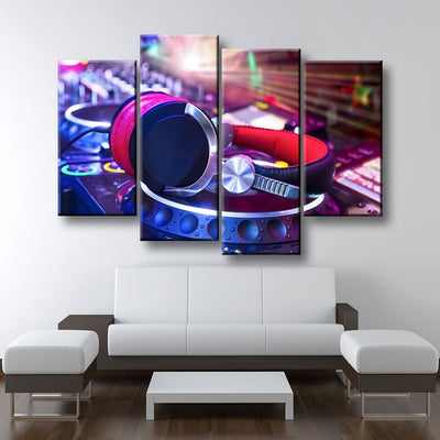 DJ Headphones On Mixer - Amazing Canvas Prints