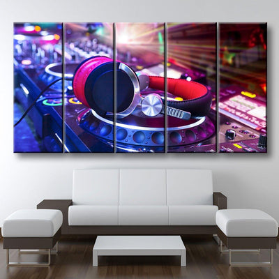 DJ Headphones On Mixer - Amazing Canvas Prints