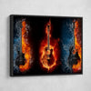 Fire And Water Guitars - Amazing Canvas Prints