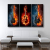 Fire And Water Guitars - Amazing Canvas Prints