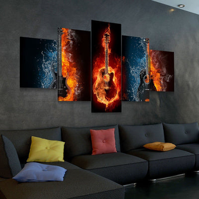 Fire And Water Guitars - Amazing Canvas Prints