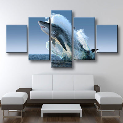 Jumping Great White Shark - Amazing Canvas Prints