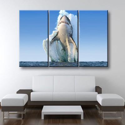 Jumping Great White - Amazing Canvas Prints