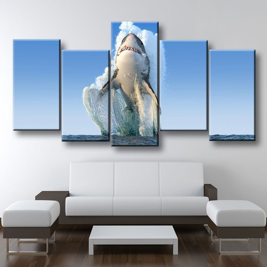 Jumping Great White - Amazing Canvas Prints