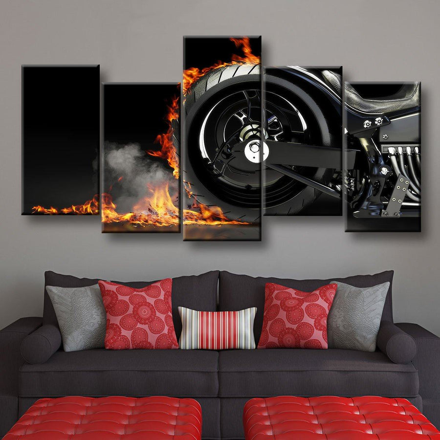 Motorcycle Burnout - Amazing Canvas Prints