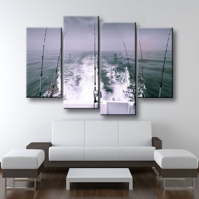 Offshore Fishing Black & White Version - Amazing Canvas Prints