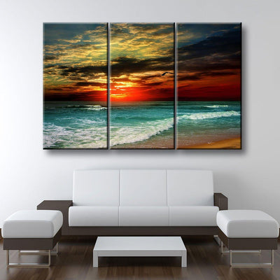 Red Tropical Paradise Sunset - Amazing Canvas Prints