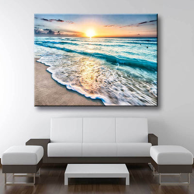 Sunrise Over Cancun Beach - Amazing Canvas Prints