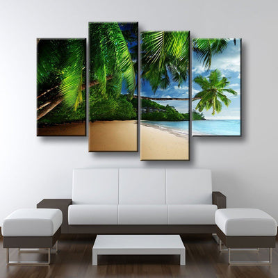 Tropical Beach And Palm Trees Canvas Print - Amazing Canvas Prints