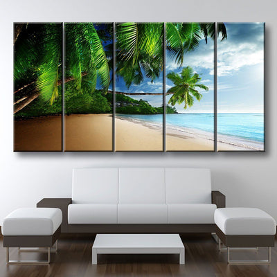 Tropical Beach And Palm Trees Canvas Print - Amazing Canvas Prints