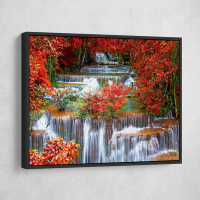 Tropical Paradise Colorful Waterfall - Amazing Canvas Prints