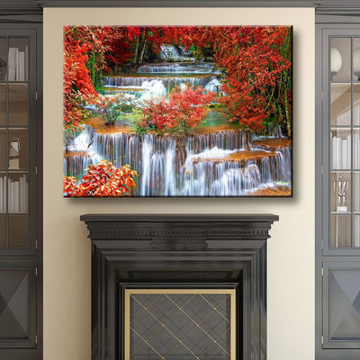 Tropical Paradise Colorful Waterfall - Amazing Canvas Prints