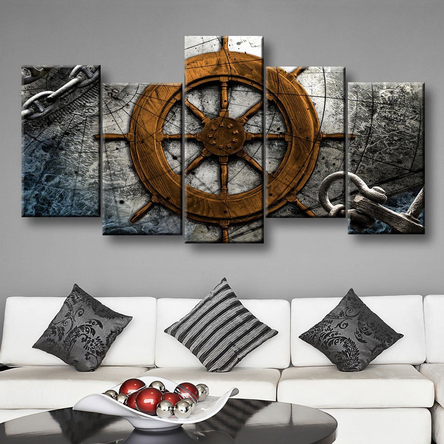 Vintage Nautical Collage V4 - Amazing Canvas Prints