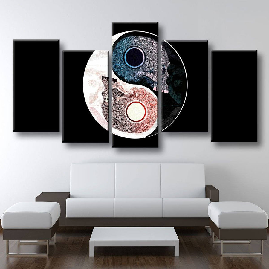 Yin Yang Skull - Amazing Canvas Prints