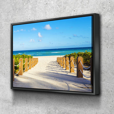 South Beach Miami Sandy Walkway - Amazing Canvas Prints