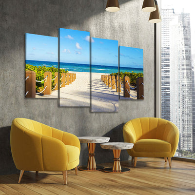 South Beach Miami Sandy Walkway - Amazing Canvas Prints