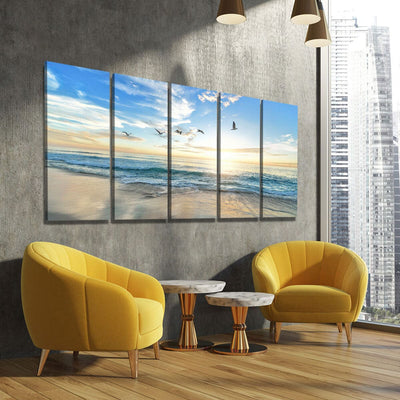 Sunrise Seagulls - Amazing Canvas Prints