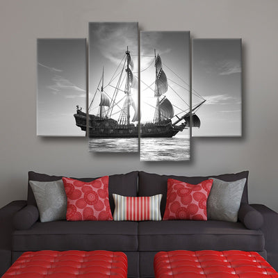 Sunset Voyage Black and White - Amazing Canvas Prints