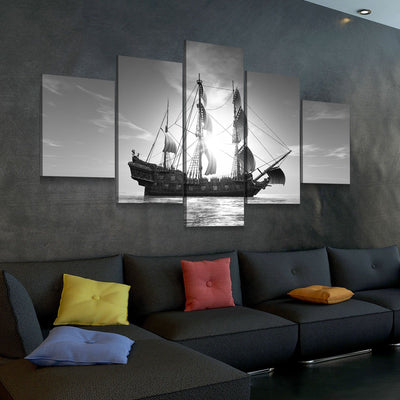 Sunset Voyage Black and White - Amazing Canvas Prints