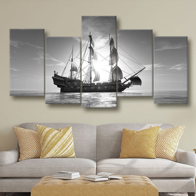 Sunset Voyage Black and White - Amazing Canvas Prints