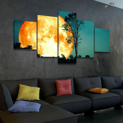 Super Orange Moon - Amazing Canvas Prints