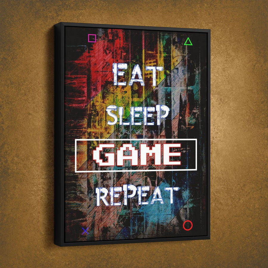 Eat Sleep Game Repeat - Amazing Canvas Prints