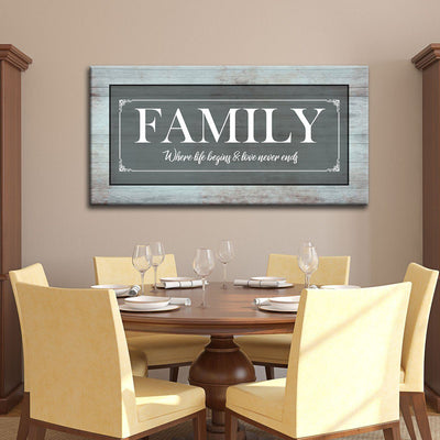 Family Where life begins - Amazing Canvas Prints