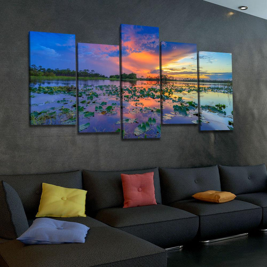 Sunset Over Florida Wetlands - Amazing Canvas Prints